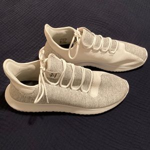 Adidas men’s white & gray Tubular Shadow lightweight sneakers/shoes Size 13